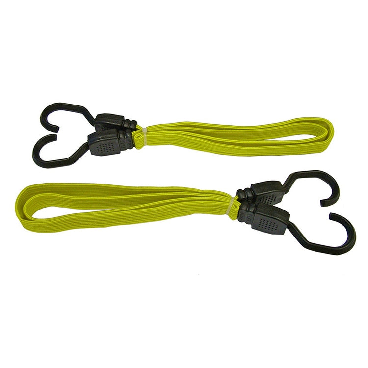 Faithfull Flat Bungee Cord 90cm (36in) Yellow 2 Piece - Watson Hire