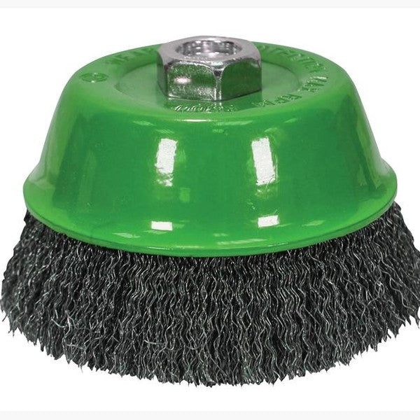Faithfull Wire Cup Brush 100mm M14x2, 0.30mm Stainless Steel Wire