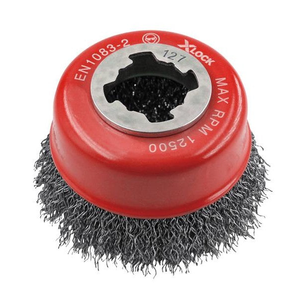 Faithfull X-LOCK Wire Cup Brush 75mm M14x2, 0.30mm Steel Wire