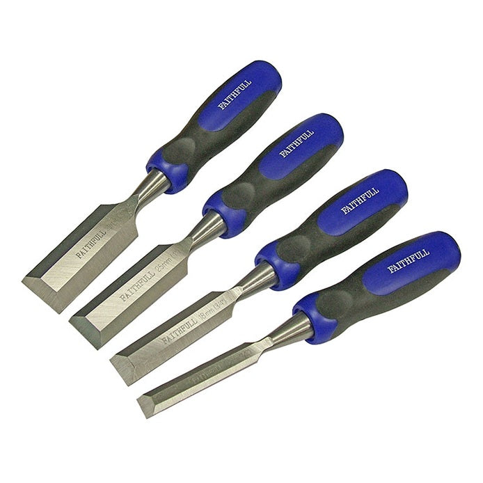 Faithfull Bevel Edge Butt Chisel Set, 4 Piece