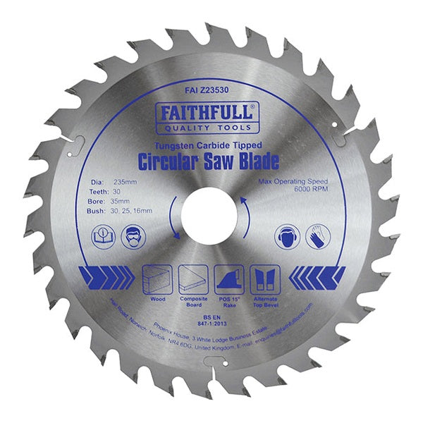 Faithfull TCT Circular Saw Blade 235 x 35mm x 30T POS