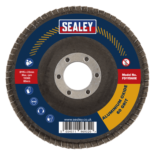 SEALEY - 115MM 60 ALUMINIUM OXIDE FLAP DISCS