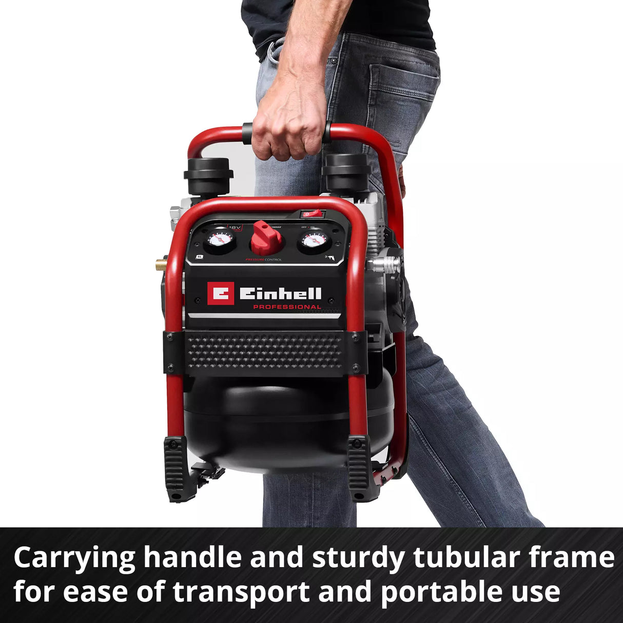EINHELL PXC 18V PROFESSIONAL 6 LITRE 8 BAR SILENT OIL FREE COMPRESSOR, BODY ONLY
