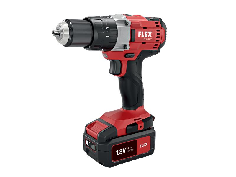 Flex Power Tools PD 2G 18.0-EC/5 Set Brushless Combi Drill 18V 2 x 5.0Ah Li-ion