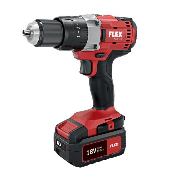 Flex Power Tools PD 2G 18.0-EC/5 Set Brushless Combi Drill 18V 2 x 5.0Ah Li-ion