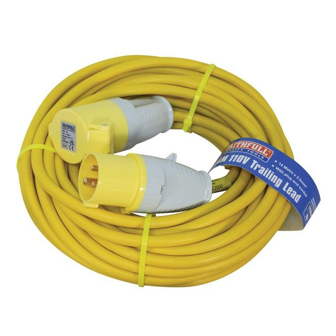 Faithfull Power Plus Trailing Lead 110V 16A 2.5mm Cable 14m
