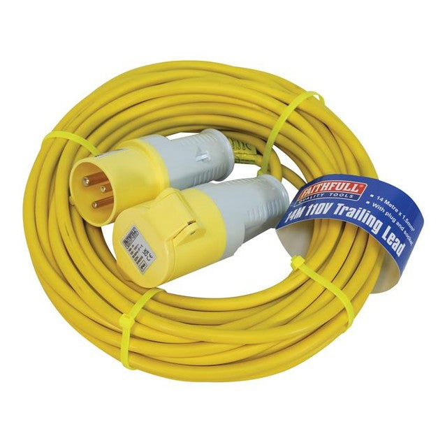 Faithfull Power Plus Trailing Lead 110V 16A 1.5mm Cable 14m