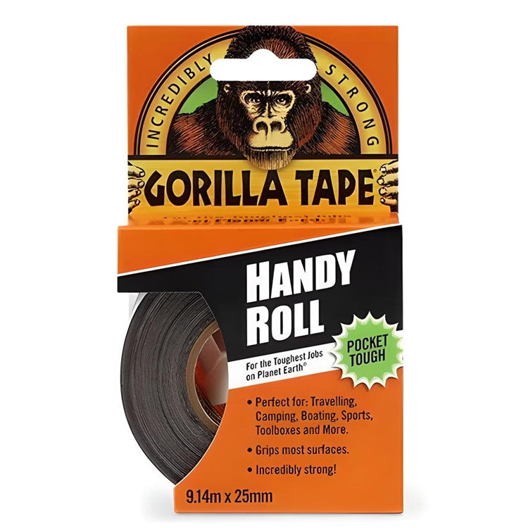 GORILLA TAPE HANDY ROLL BLACK 9M X 25MM
