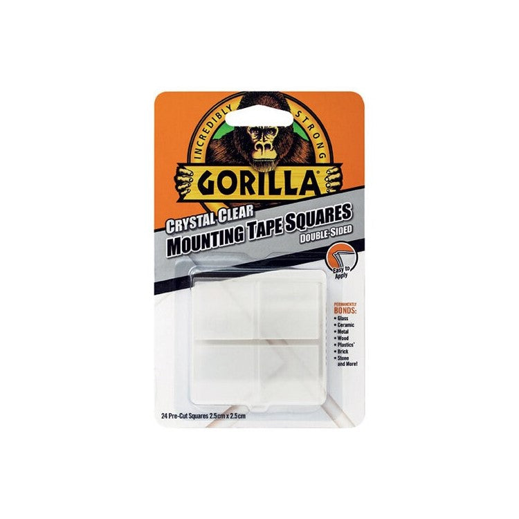 GORILLA MOUNTING TAPE SQUARES (24) CLEAR