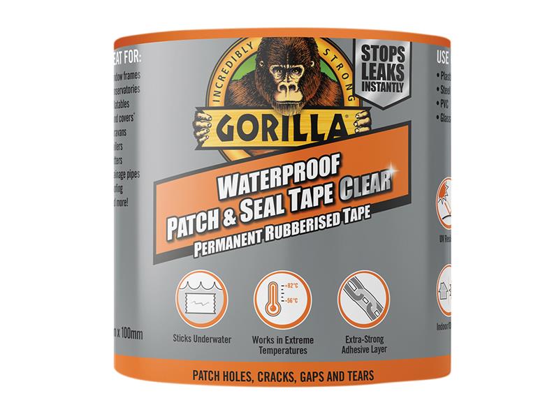 Gorilla Glue Gorilla® Waterproof Patch & Seal Tape 100mm x 2.4m Clear - Watson Hire