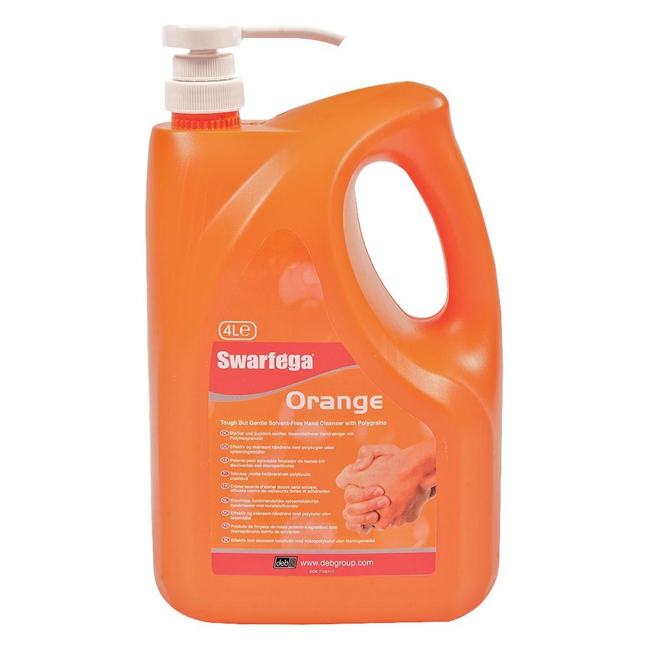 SWARFEGA ORANGE HAND CLEANER 4L PUMP - Watson Hire