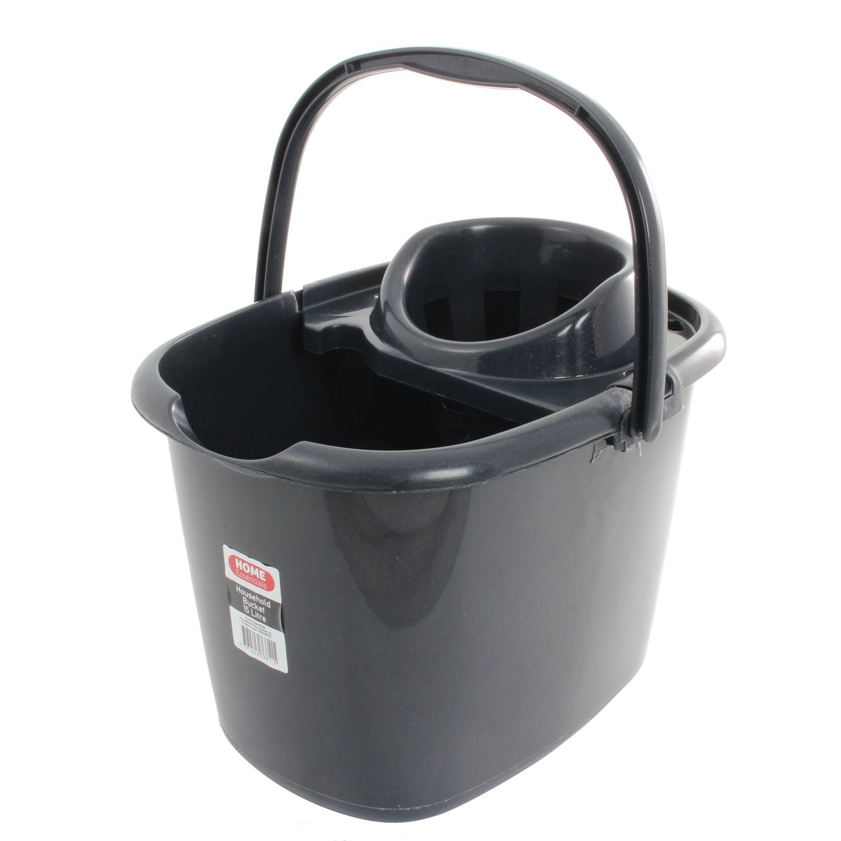 HOME ESSENTIALS HOUSEHOLD GRAPHITE POLY MOP BUCKET 15L