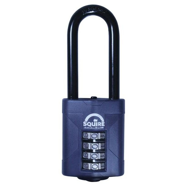 Squire CP50/2.5 Combination Padlock 4-Wheel 50mm Extra Long Shackle 63.5mm