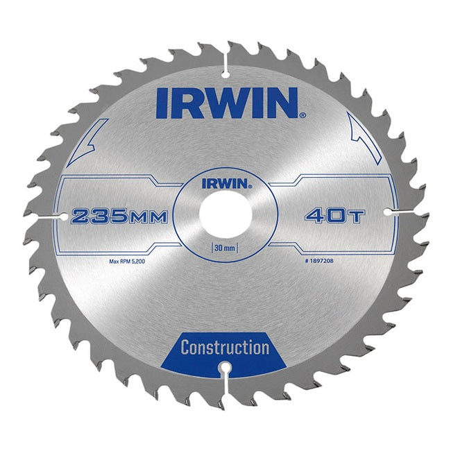 IRWIN® Construction Circular Saw Blade 235 x 30mm x 40T ATB