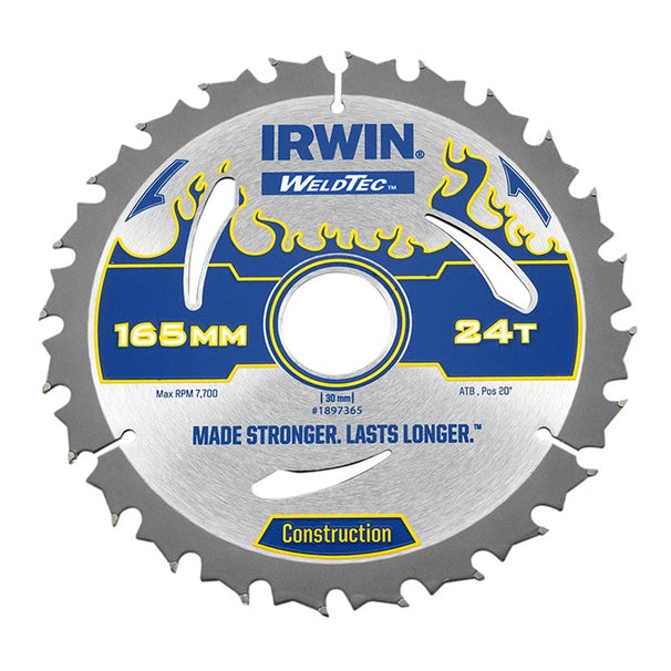IRWIN® Weldtec Circular Saw Blade 165 x 30mm x 24T ATB