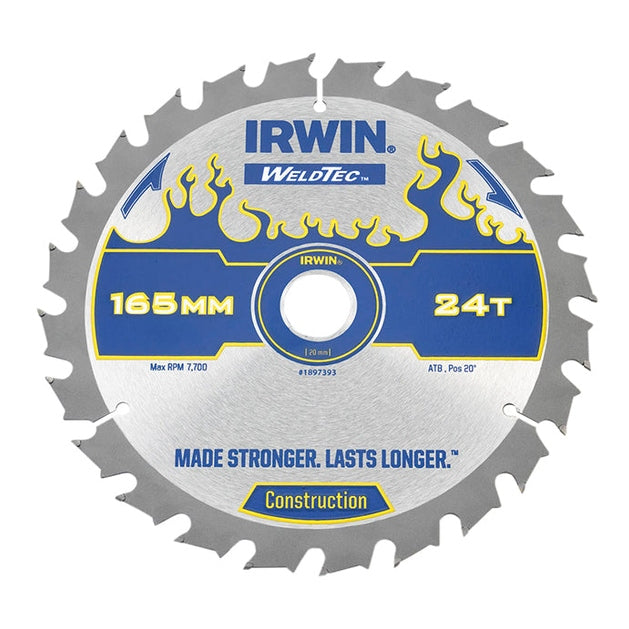IRWIN® Weldtec Cordless Circular Saw Blade 165 x 20mm x 24T ATB