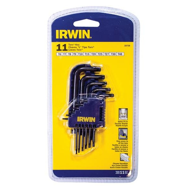 IRWIN® T10758 Short Arm TORX Key Set, 11 Piece (TX6-TX40)