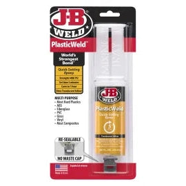 JB WELD PLASTIC WELD SYRINGE SETS IN 5 MIN 25ML