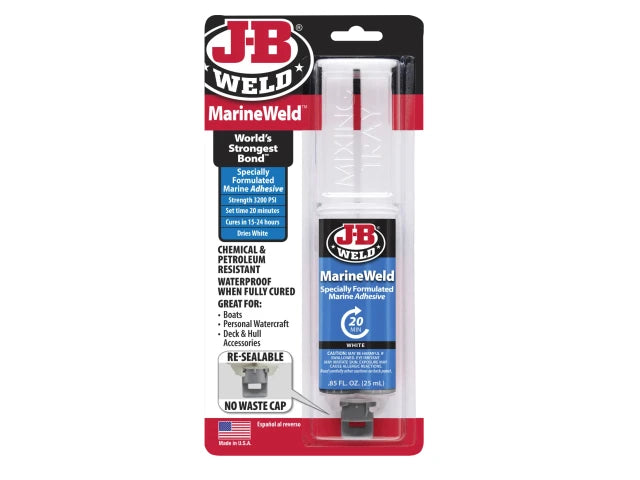 JB WELD MARINE WELD SYRINGE SETS IN 5 MIN 25ML