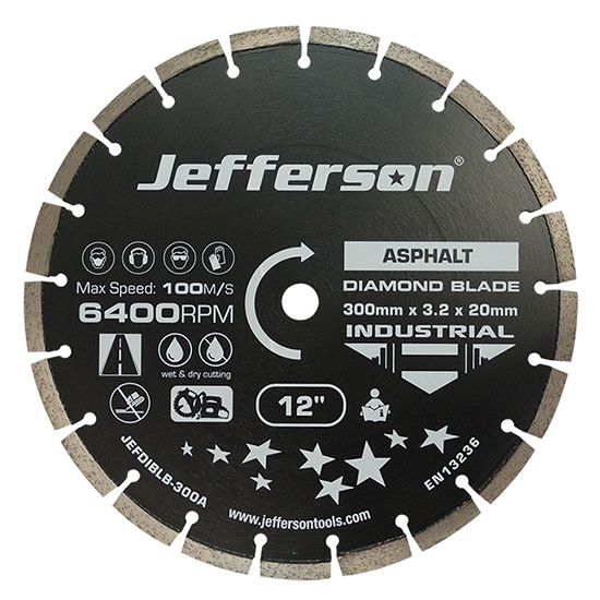 JEFFERSON 300MM DIAMOND BLADE (ASPHALT) BLACK - INDUSTRIAL