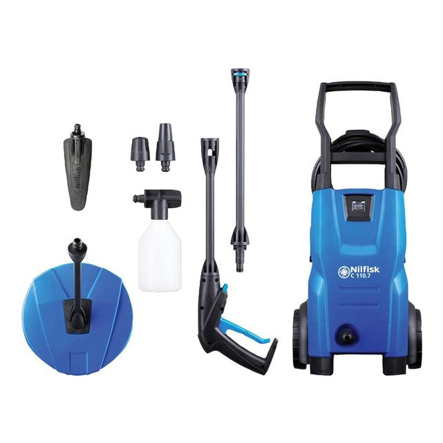 Nilfisk C110.7-5 PCA X-TRA Pressure Washer with Patio Cleaner & Brush 110 bar 240V - Watson Hire