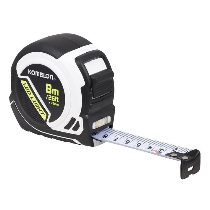 Komelon LED LIGHT Tape Measure 8m/26ft (Width 25mm)