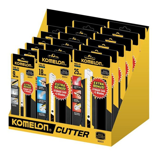 Komelon Snap-Off Knife CDU, 18 Piece