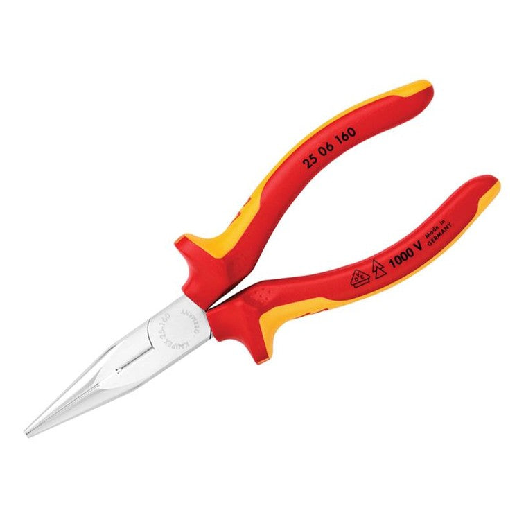 Knipex VDE Snipe Nose Side Cutting Pliers (Radio) 160mm