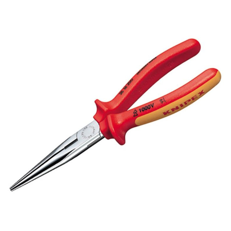 Knipex VDE Snipe Nose Side Cutting Pliers Dipped Handles 200mm - Watson Hire