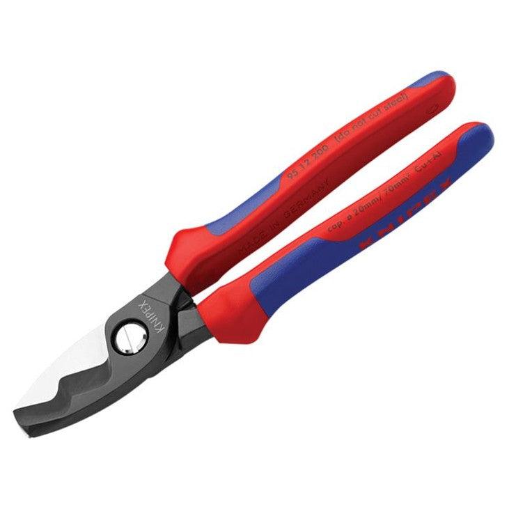 Knipex Cable Shears with Twin Cutting Edge Multi-Component Grip 200mm