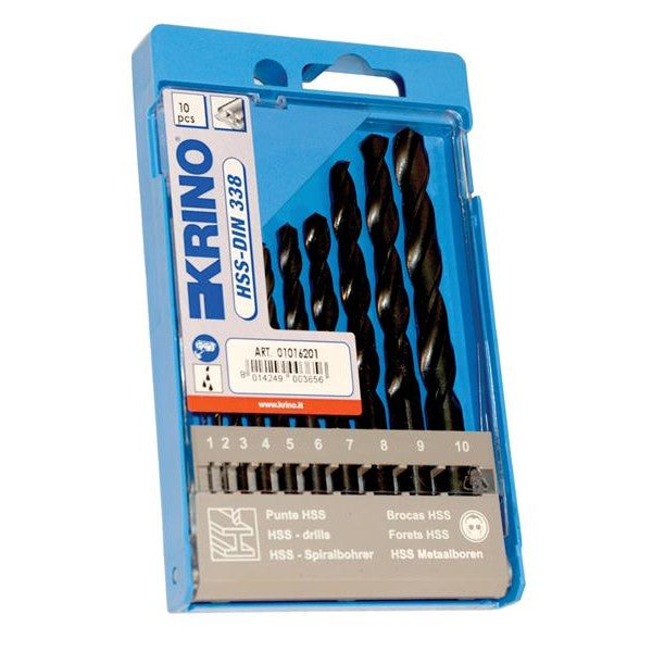 Krino Rolled HSS Twist Drill Bit Set, 10 Piece - Watson Hire
