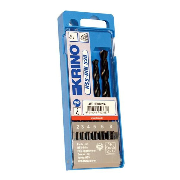 Krino Rolled HSS Twist Drill Bit Set, 6 Piece