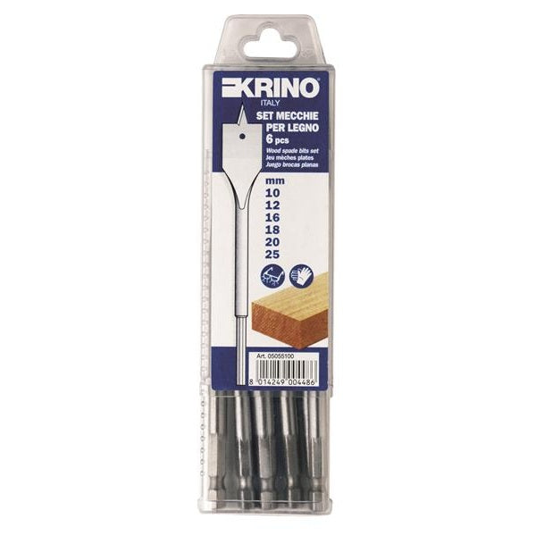 Krino Flat Wood Drill Bit Set, 6 Piece - Watson Hire
