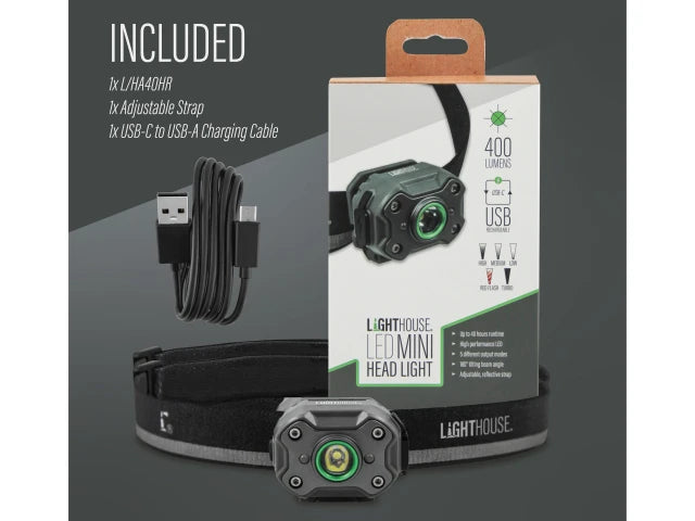 LIGHTHOUSE 400 LUMENS ELITE RECHARGEABLE HEADLIGHT