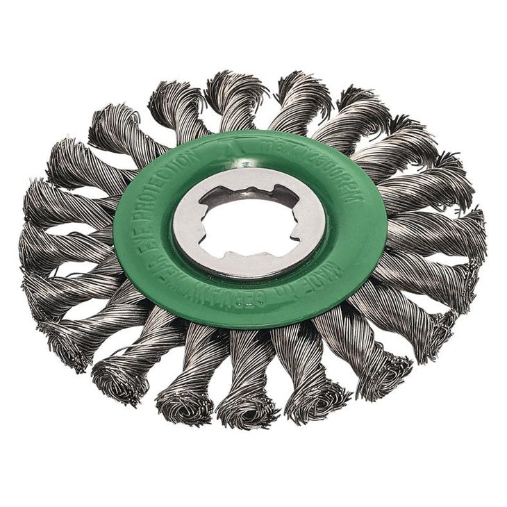 Lessmann X-Lock Stainless Steel Knot Wheel Brush 115mm Non Spark