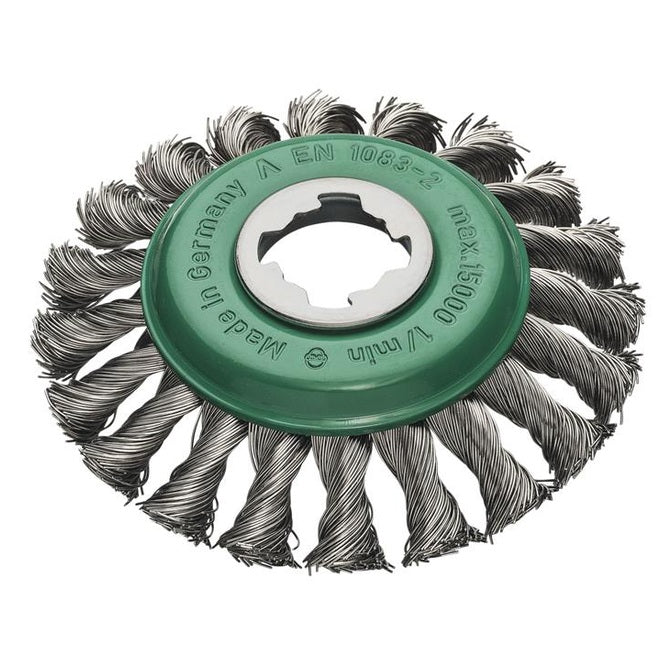 Lessmann X-Lock Stainless Steel Knot Bevel Brush 115mm Non Spark