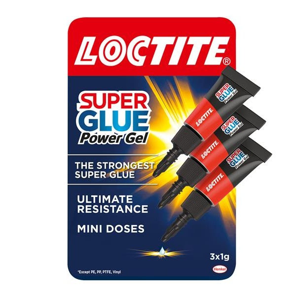 Loctite Super Glue Power Gel Mini Tube Trio 3 x 1g
