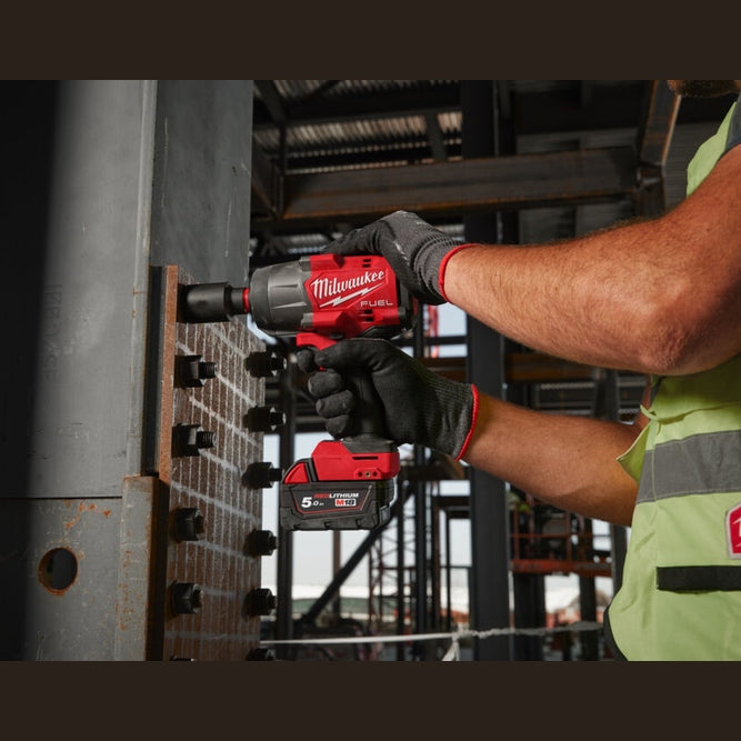 Milwaukee 1/2" M18 Fuel High Torque Impact Wrench with Friction Ring with 2 x 5ah Battery & Charger - Watson Hire