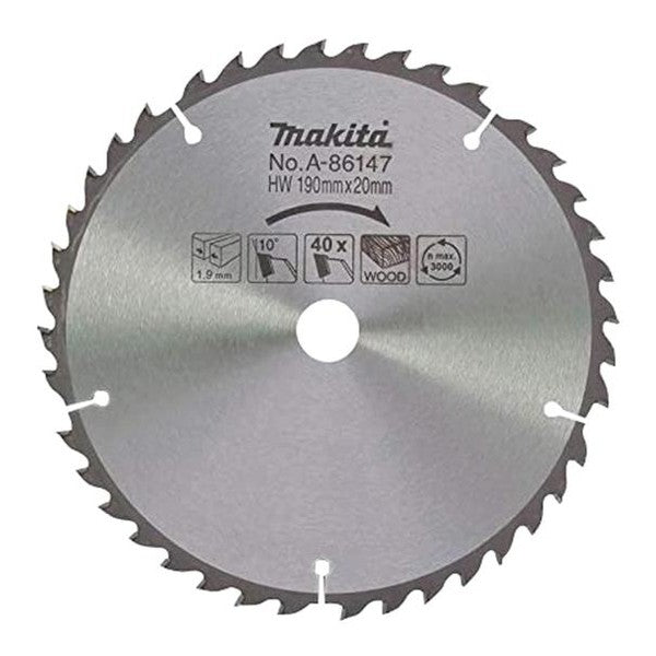 Makita A-86147 Specialized Wood Blade for Cordless Saws 190 x 20mm x 40T