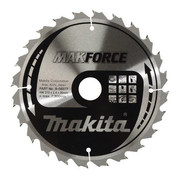 Makita B-08377 MAKFORCE TCT Circular Saw Blade 210 x 30mm x 24T