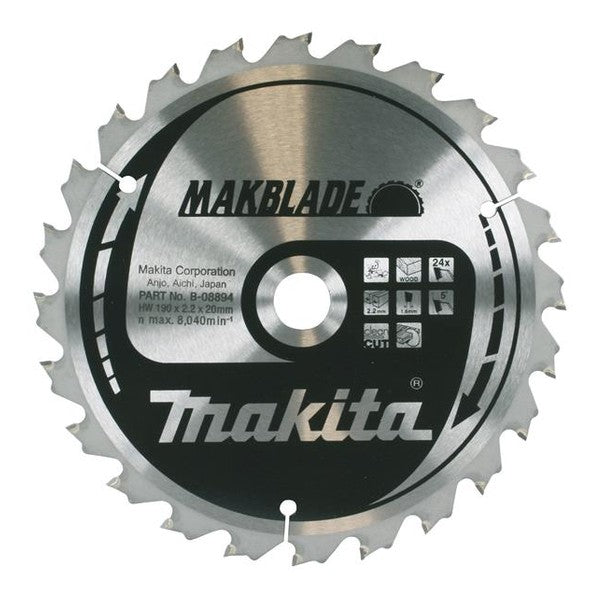 Makita B-08894 Mitre Saw Blade 190 x 20mm x 24T