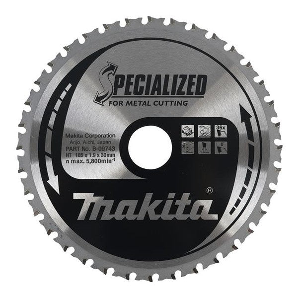 Makita B-09743 Specialized for Metal Cutting Saw Blade 185 x 30mm x 36T - Watson Hire
