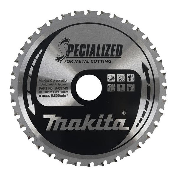 Makita B-09759 Specialized for Metal Cutting Saw Blade 185 x 30mm x 38T
