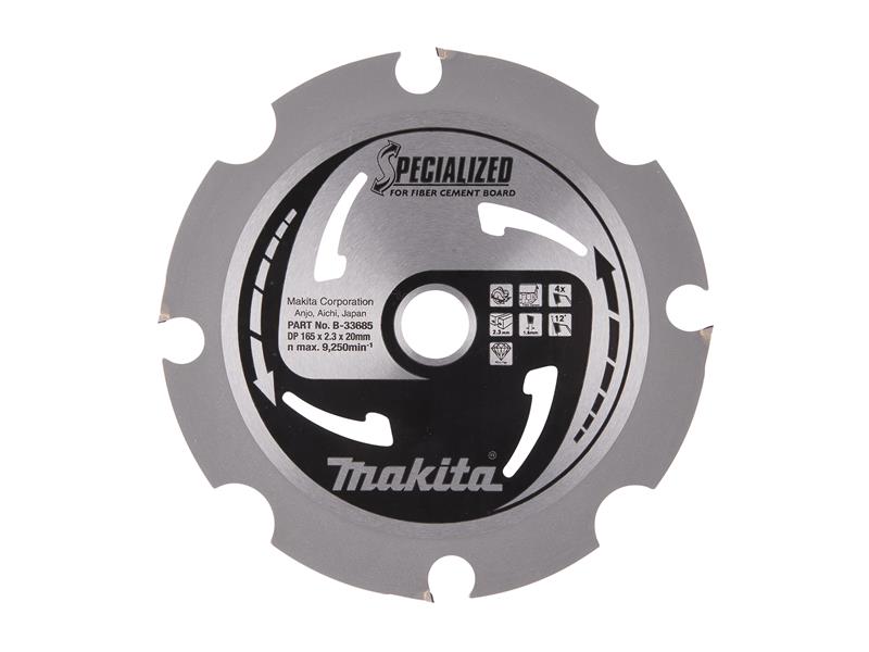Makita B-33685 Specialized Blade for Fibre Cement Board 165 x 20mm x 4T