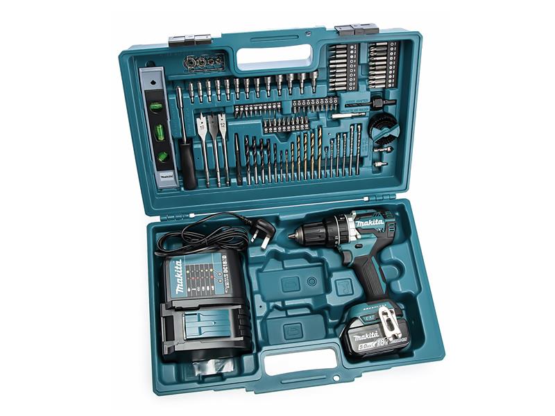 Makita DHP484STX5 Brushless Combi Drill 18V 1 x 5.0Ah Li-ion + Accessory Set