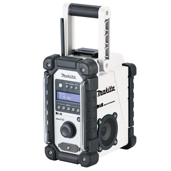 Makita DMR109W DAB Job Site Radio White 240V - Watson Hire