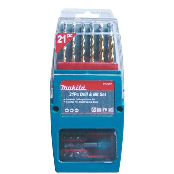 Makita P-57087 Titanium Coated Drill & Driver Set, 21 Piece