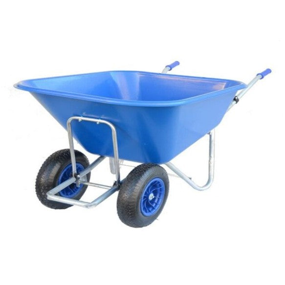 MOY 200L 9BLUE) PLASTIC BODY WHEELBARROW TWIN WHEEL