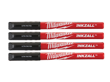 Milwaukee Hand Tools INKZALL™ Ultra Fine Tip Pen Black (Pack 4)