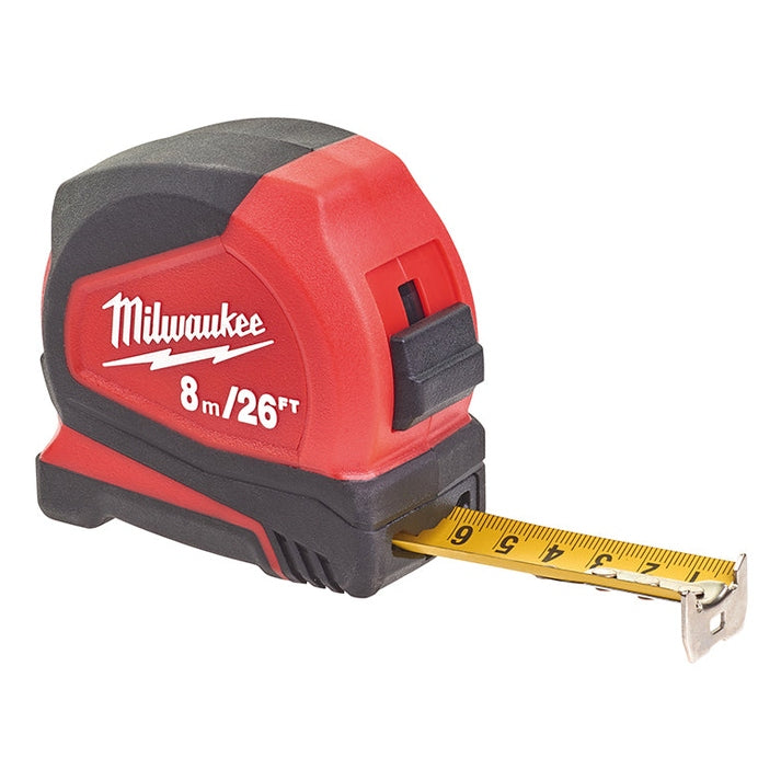 Milwaukee Hand Tools Pro Compact Tape Measure 8m/26ft (Width 25mm)